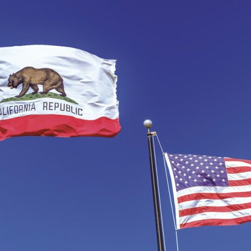 Waving U.S.A flag, illustrating CDCR requiring managed access jamming