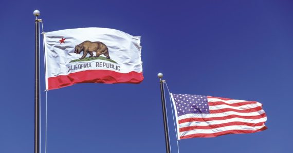 Waving U.S.A flag, illustrating CDCR requiring managed access jamming