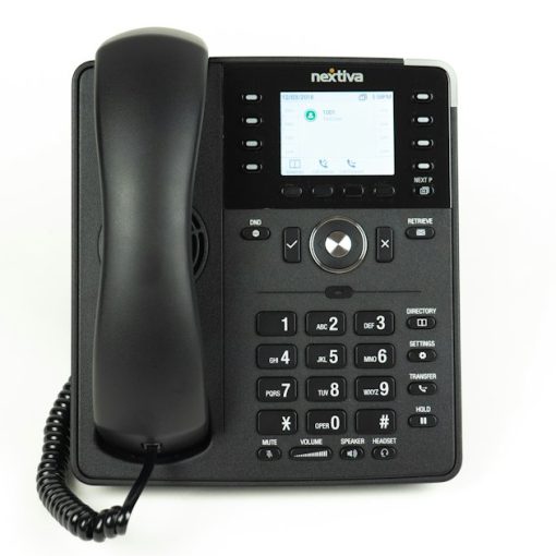 Black and gray ip desk phone, illustrating problems with cheap prison VoIP calls