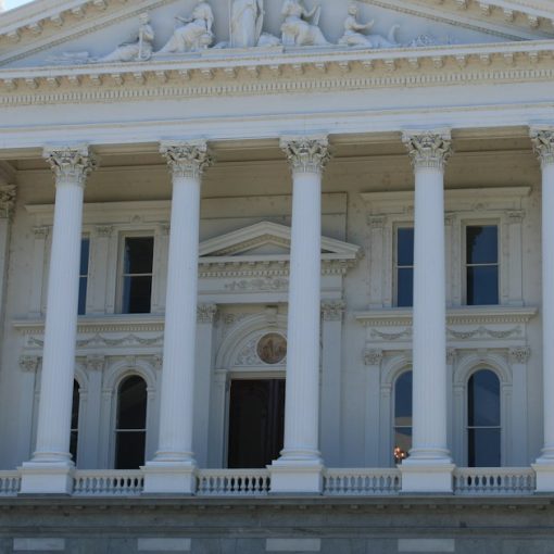 The California state capitol building, illustrating GOP push for a stronger phone bill