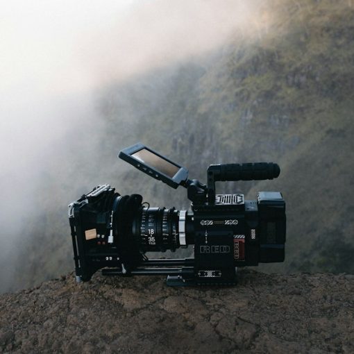 Black video camera on rock, illustrating a video on the growing phone problem